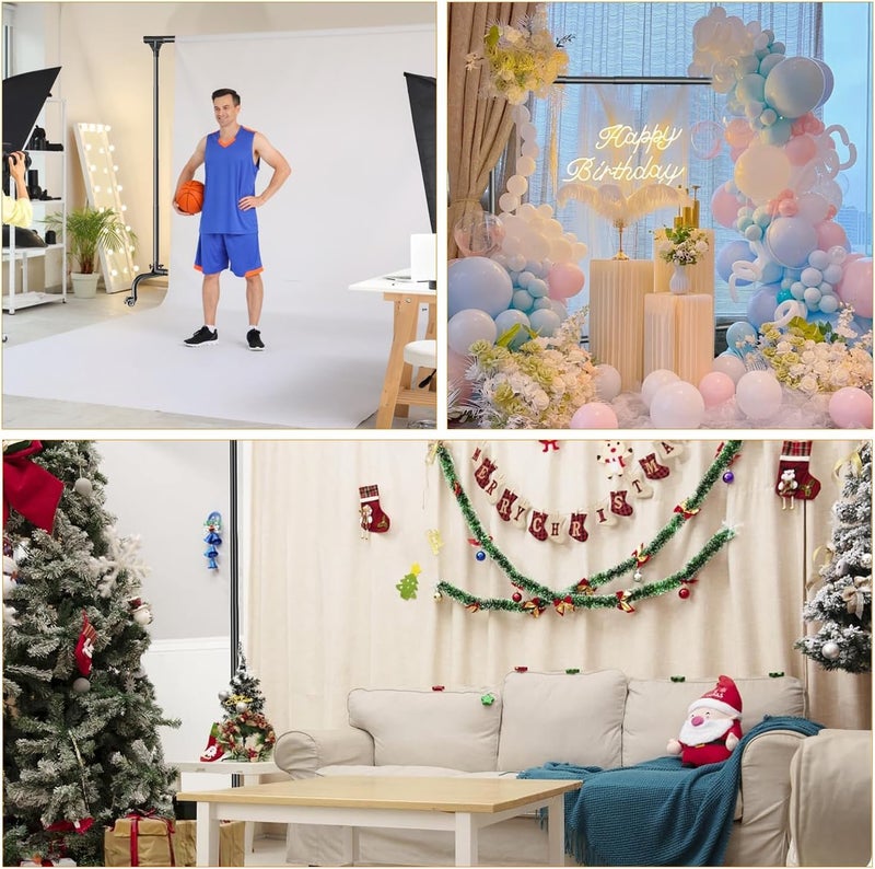 MsMk Backdrop Stand, 10x7 FT Backdrop Stand for Parties with Wheels, Moveable and Adjustable Photo Banner Stand Background Stand for Wedding, Parties, Events Decoration - Image 2